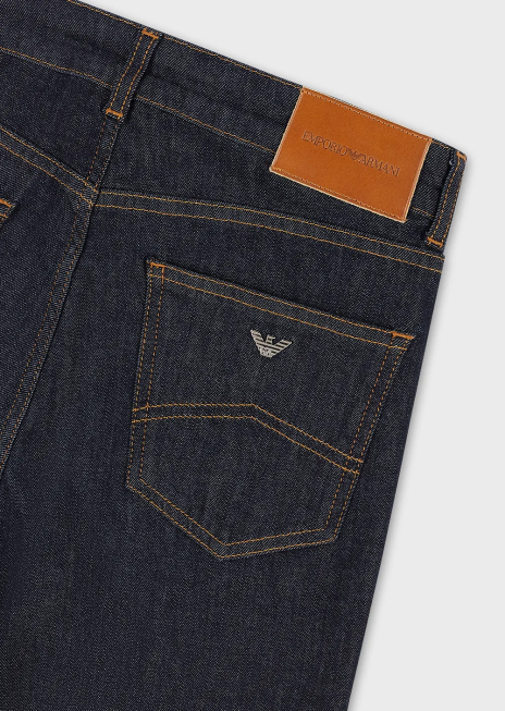 femei R802G2763 blugi j47 cu talie înaltă medie, aspect ușor uzați, evazați, din denim stretch Armani albastru marin