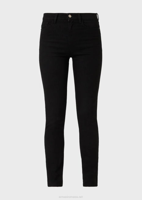 femei R802G2766 Blugi j20 cu talie înaltă, super skinny, din denim confort clătit Armani negru