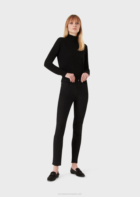 femei R802G2767 Blugi din denim elastic j20 cu talie înaltă, cu picioare super skinny Armani negru