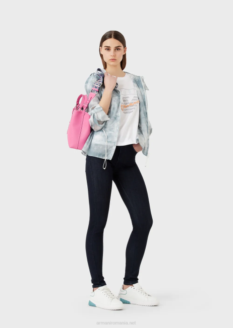 femei R802G2770 Blugi din denim lyocell j20 cu talie înaltă, super skinny Armani albastru inchis