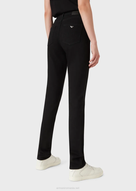 femei R802G2771 Blugi din denim confort clătiți cu talie înaltă j18 skinny-fit Armani negru