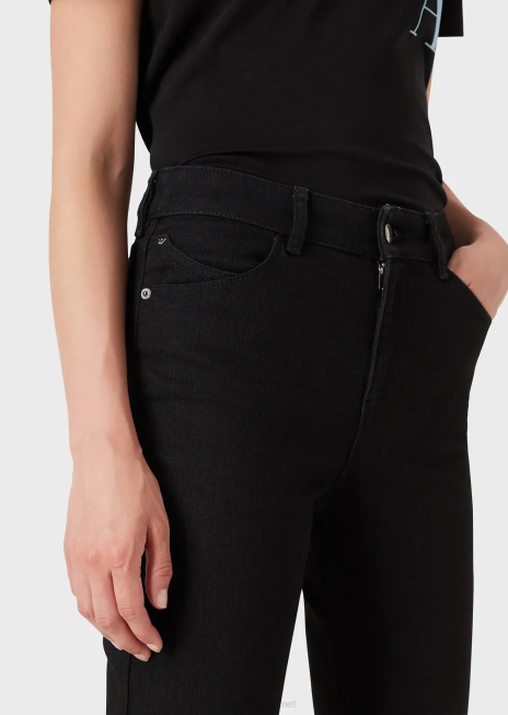 femei R802G2771 Blugi din denim confort clătiți cu talie înaltă j18 skinny-fit Armani negru