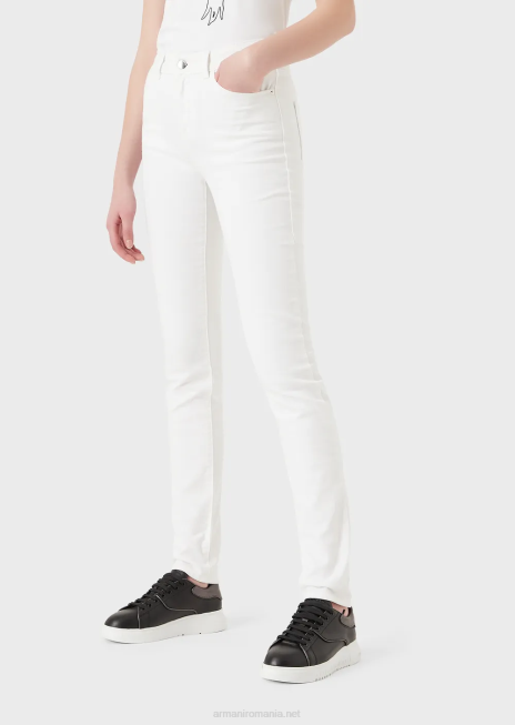 femei R802G2773 Blugi skinny j18 cu talie înaltă din denim confort Armani alb