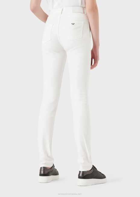 femei R802G2773 Blugi skinny j18 cu talie înaltă din denim confort Armani alb