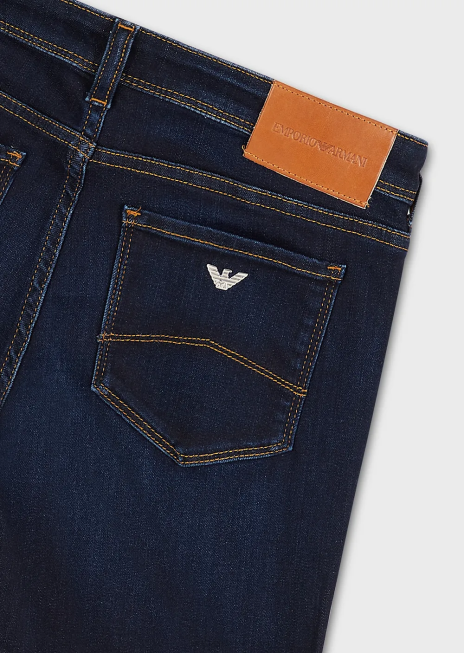 femei R802G2774 Blugi din denim lyocell cu talie medie, super skinny j28 Armani albastru inchis