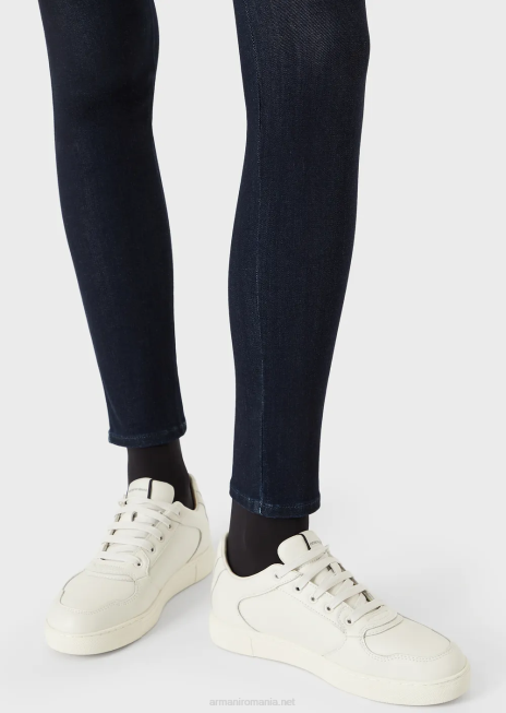 femei R802G2775 Blugi j28 cu talie medie, super skinny, din denim din amestec de viscoză Armani denim