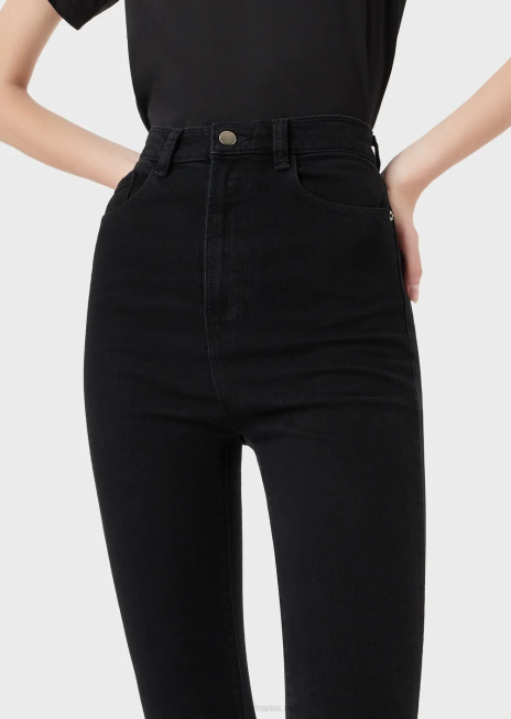 femei R802G2777 Blugi j64 cu talie foarte înaltă, super skinny, din denim confort clătit Armani negru