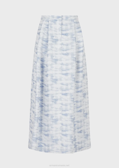 femei R802G330 fustă lungă din amestec de in jacquard degradat Armani model