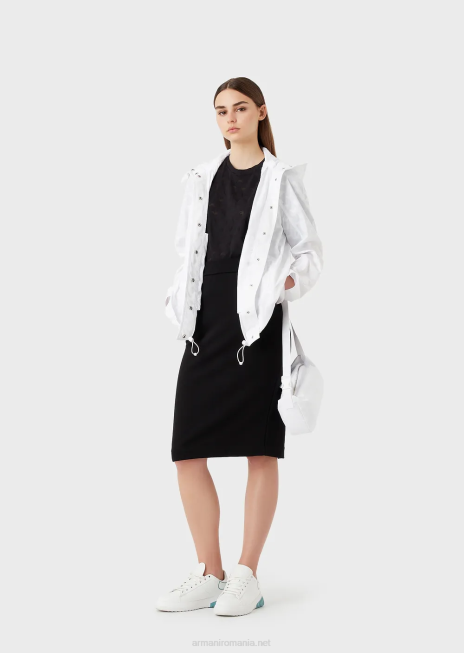 femei R802G331 Fusta midi tip creion French Terry cu bandă cu logo Armani