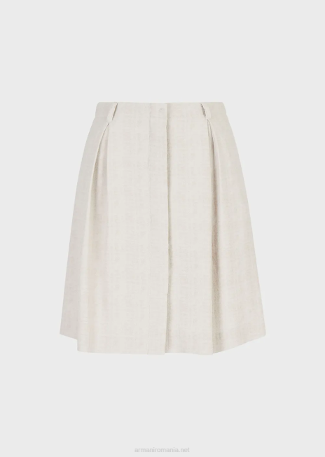 femei R802G336 fusta jacquard cu carouri gradient cu pliuri godet Armani gri porumbel