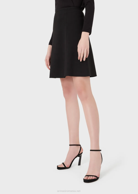 femei R802G339 fustă evazată din lână barathea Armani negru
