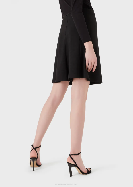 femei R802G339 fustă evazată din lână barathea Armani negru