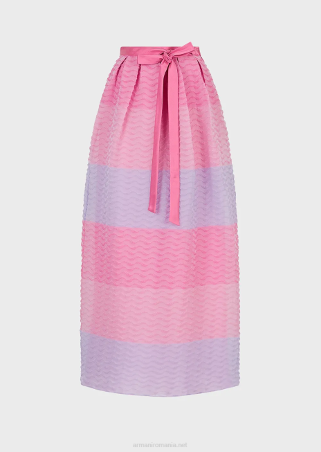 femei R802G341 fusta lunga din organza bayadere cu motiv cloque ondulat Armani