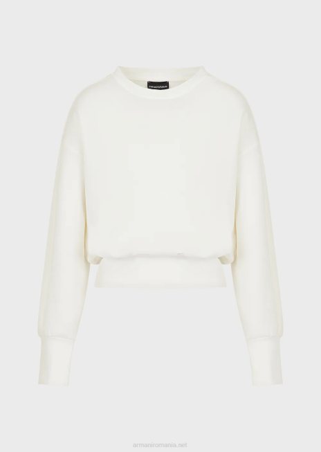 femei R802G404 hanorac travel essentials din jerseu dublu Armani alb ca laptele