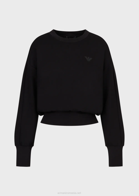 femei R802G405 hanorac travel essentials din jerseu dublu Armani negru