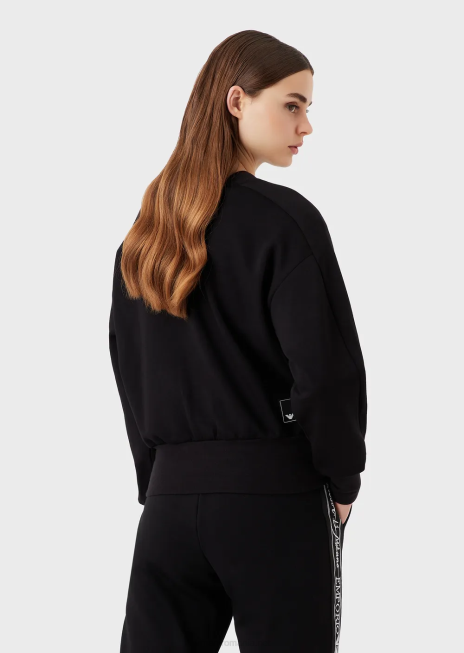 femei R802G405 hanorac travel essentials din jerseu dublu Armani negru