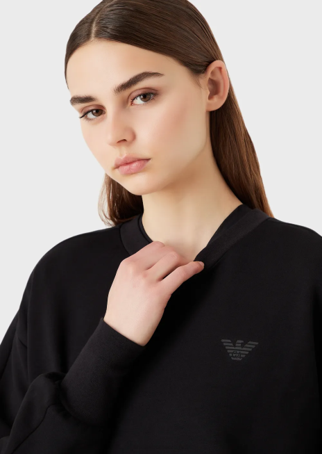 femei R802G405 hanorac travel essentials din jerseu dublu Armani negru