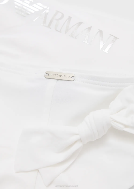 femei R802G2 Bikini bandeau din nailon reciclat cu logo Armani alb