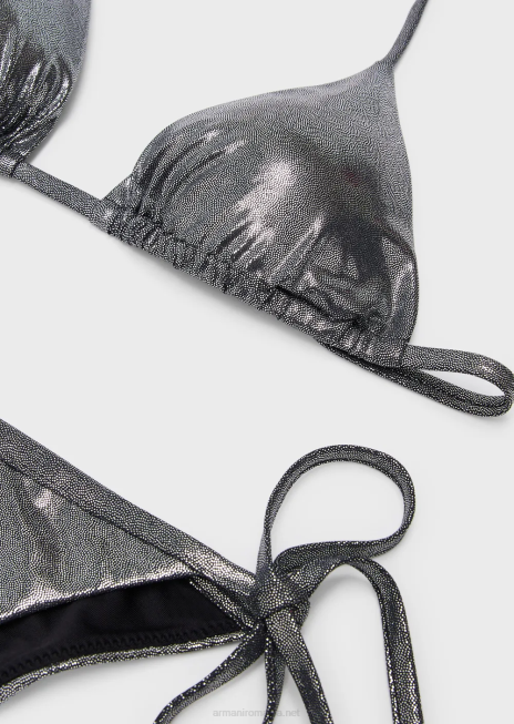 femei R802G6 Bikin triunghi din lycra imbracat, captusit Armani negru