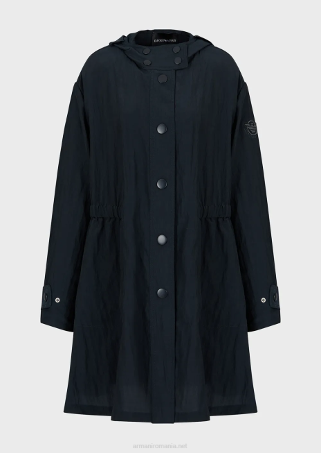 femei R802G237 trenci cu glugă și detalii tehnice cupro stretch Armani