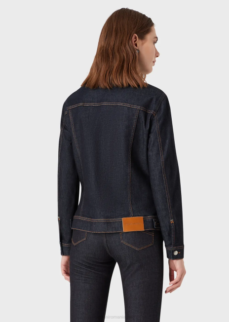 femei R802G245 jachetă de denim confort clătită Armani albastru marin