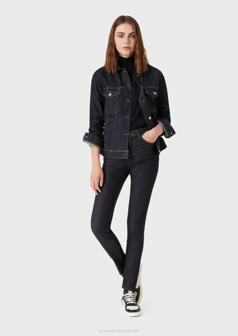 femei R802G245 jachetă de denim confort clătită Armani albastru marin