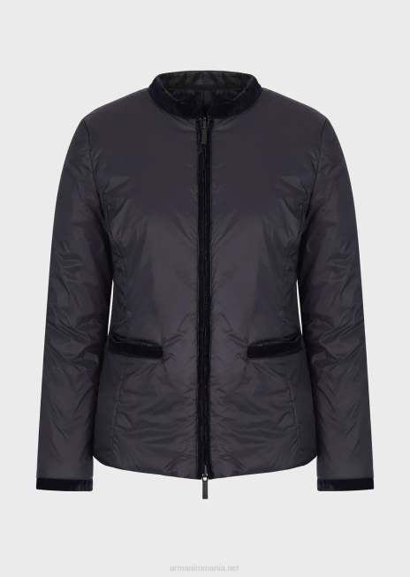 femei R802G246 jachetă reversibilă din nailon cu guler guru Armani albastru marin