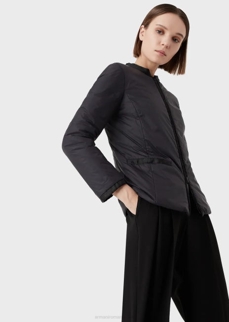 femei R802G246 jachetă reversibilă din nailon cu guler guru Armani albastru marin