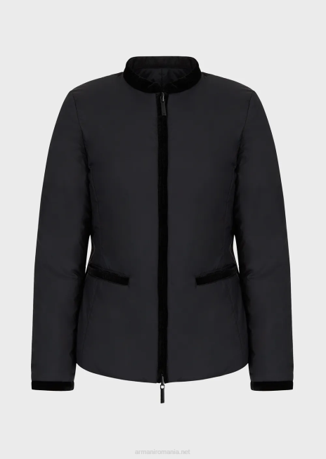 femei R802G247 jachetă reversibilă din nailon cu guler guru Armani negru