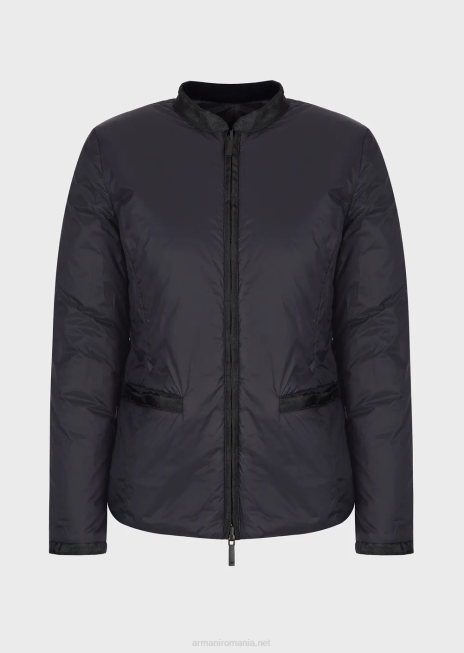femei R802G247 jachetă reversibilă din nailon cu guler guru Armani negru