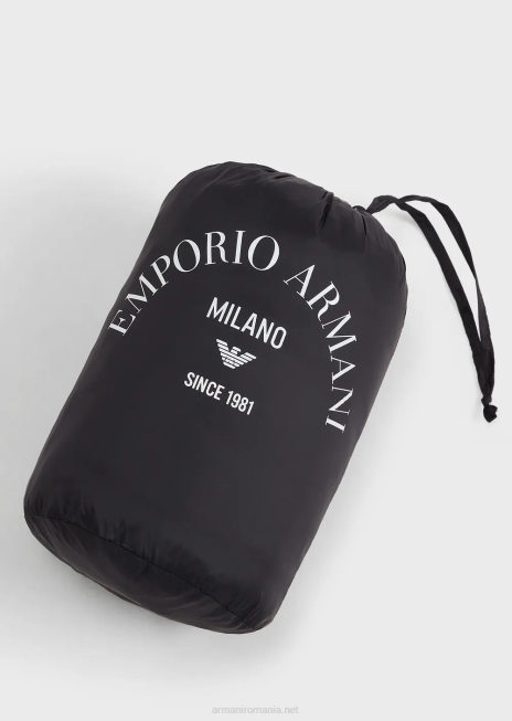 femei R802G247 jachetă reversibilă din nailon cu guler guru Armani negru