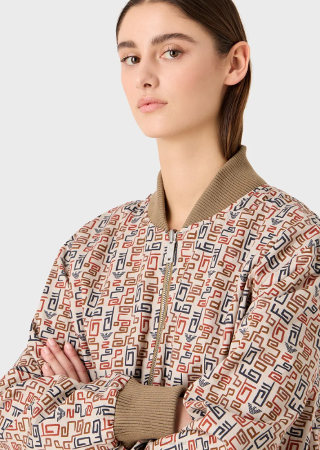 femei R802G252 jachetă bomber reversibilă din twill organic colecție sustenabilă Armani