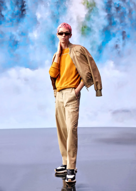 femei R802G252 jachetă bomber reversibilă din twill organic colecție sustenabilă Armani