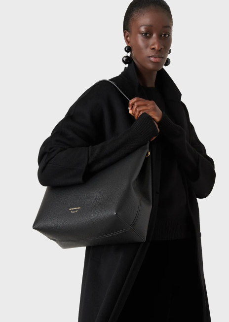 femei R802G253 Palton dublu din lână casentino și cașmir Armani negru