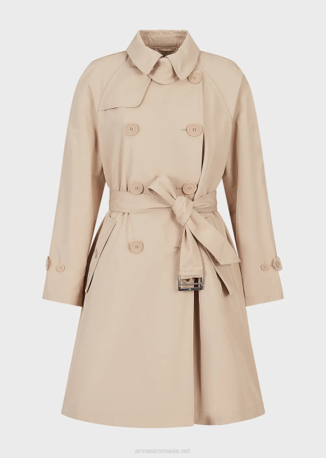 femei R802G254 Trench la două piept din gabardină hidrofugă Armani