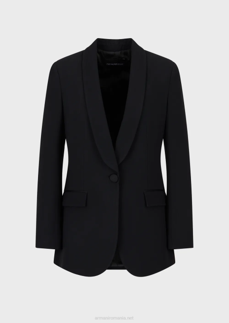 femei R802G414 envers-satin, geaca cu guler sal Armani negru