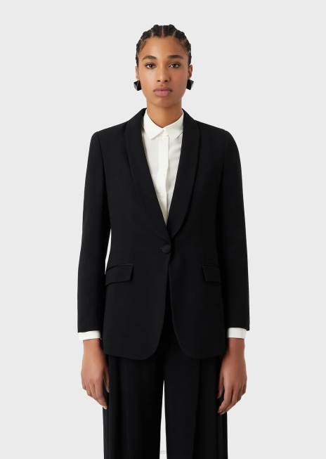 femei R802G414 envers-satin, geaca cu guler sal Armani negru