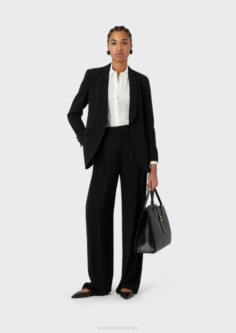 femei R802G414 envers-satin, geaca cu guler sal Armani negru