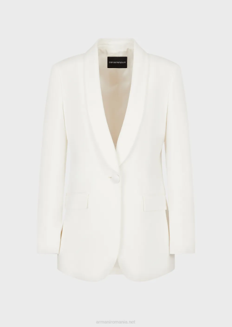 femei R802G415 envers-satin, geaca cu guler sal Armani alb