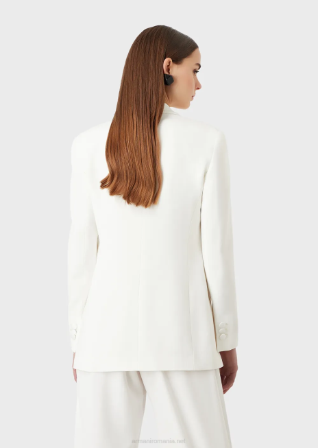 femei R802G415 envers-satin, geaca cu guler sal Armani alb