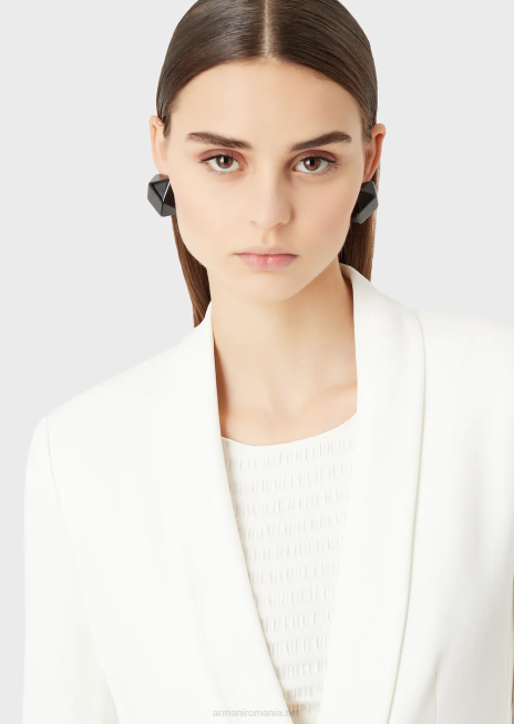 femei R802G415 envers-satin, geaca cu guler sal Armani alb