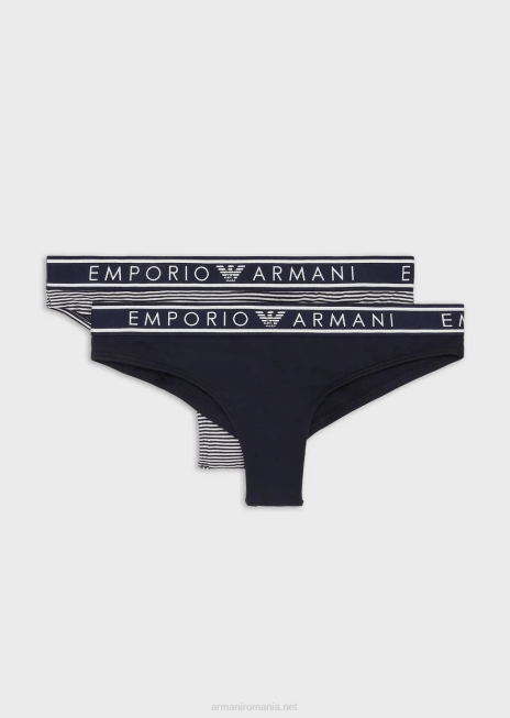 femei R802G133 pachet de două slip brazilian imprimați Armani model