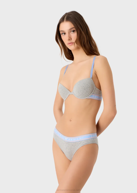 femei R802G140 pachet de două slip emblematici din bumbac organic, cu talie cu logo Armani