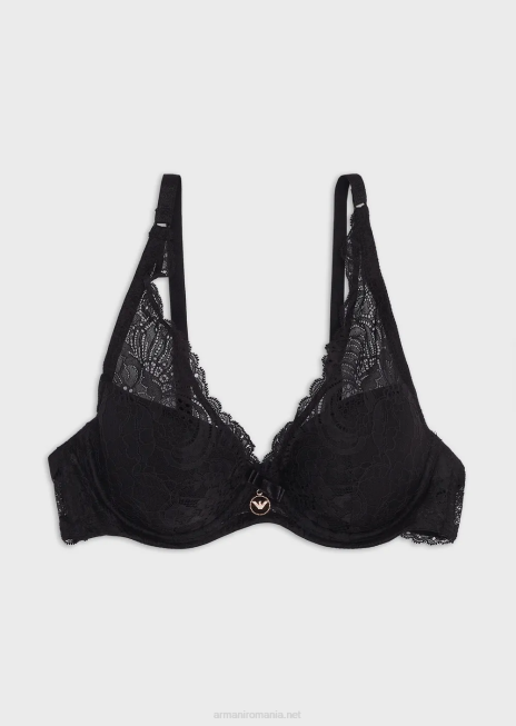 femei R802G153 dantela eterna dantela reciclata, sutien triunghi captusit Armani negru