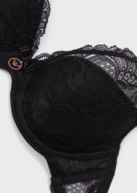 femei R802G153 dantela eterna dantela reciclata, sutien triunghi captusit Armani negru