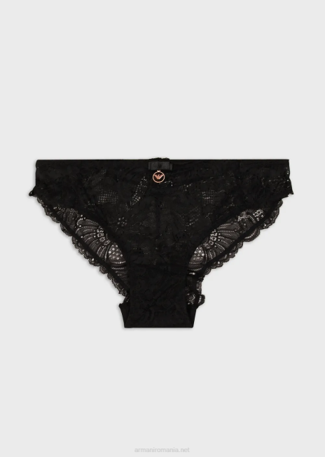 femei R802G154 slip din dantela reciclata eternal dantela Armani negru