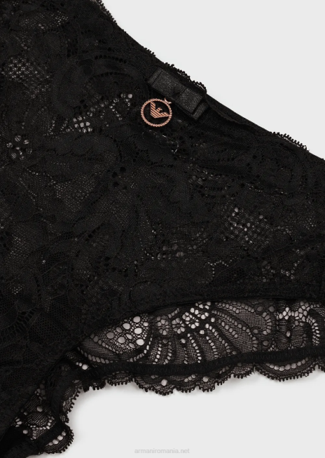 femei R802G154 slip din dantela reciclata eternal dantela Armani negru