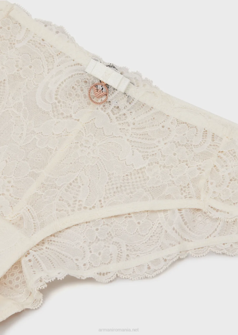 femei R802G156 slip din dantela reciclata eternal dantela Armani alb ca laptele