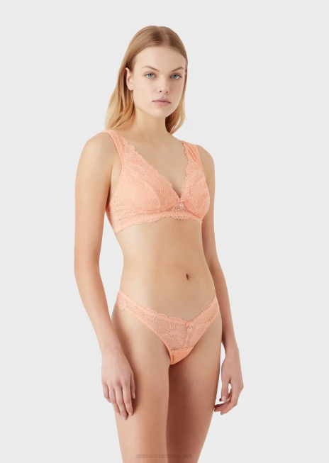 femei R802G160 tanga din dantela reciclata eternal dantela Armani roz