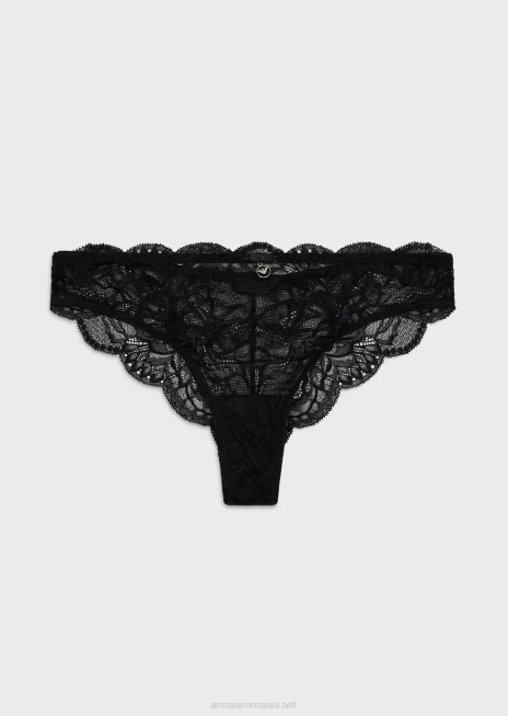femei R802G165 slip brazilian virtual din dantela Armani negru